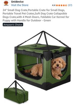 Unidevice 24" Soft Collapsible Dog Crate – Green