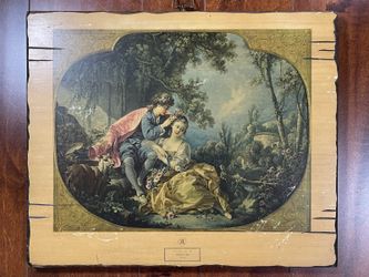 Vintage Wooden Framed Print The Four Seasons Spring by Francois Boucher 14x17"