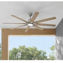 Home Decorators Collection Kensgrove I| 72 in. Smart Indoor/Outdoor Brushed Nickel Ceiling Fan with Remote Included Powered by Hubspace