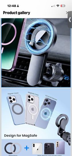 MagSafe Car Mount Cell Phone Holder for Car Phone Mount Air Vent Car Phone Holder Phone Car Holder Compatible with All Phone Android Smartphone