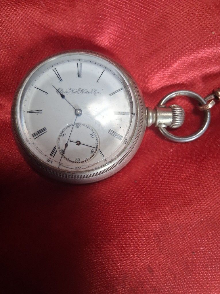 1883 Elgin 11 Jewel Hunting Pocket Watch Coin Silver Case