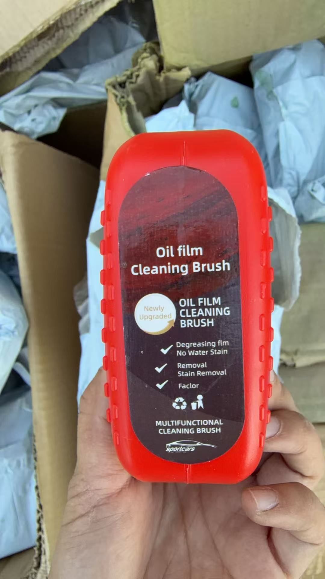 Car Glass Oil Film Cleaner - Car Windshield Oil Film Cleaner, Car Oil Film Cleaning Brush, Glass Oil Film Remover, Strong Front Windshield Remover, An