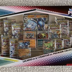 Pokémon Prismatic Evolutions Lucario & Tyranitar Premium Collection Brand New Sealed