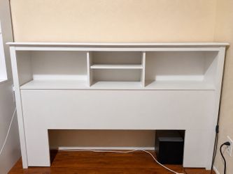 White Bookshelf Headboard