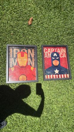 Iron Man and Captain America Framed Pictures