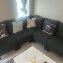 Forest green sectional