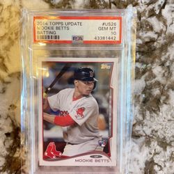 2014 Topps Update Mookie Betts Rookie Card PSA 10 Gem Mint