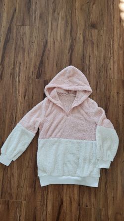 Girl Winter Long Sleeve Fuzzy Hoodies Warm Fleece Pullover Sweater Size 10 -12 New.