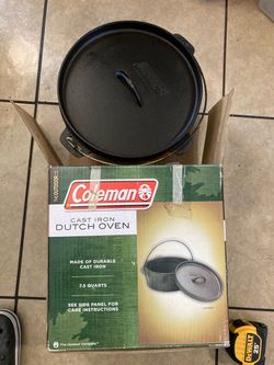 Coleman cast iron  dutch oven 7.5 quarts