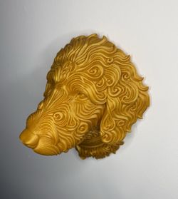 Golden Doodle Wall-Head | 3D Printed Wall Decor