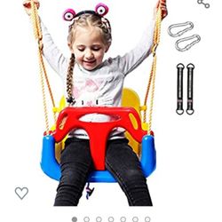 NEW 3-in-1 Baby Swing Seat, Toddler Swing, Detachable Infants to Teens Kids Swing Seat for Outside Playground, Blue