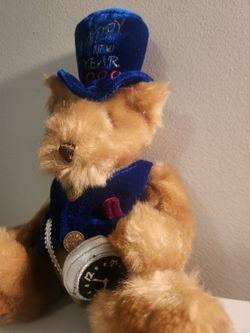 Vintage 2000 Fiesta HAPPY NEW YEAR Millennium Teddy Bear
