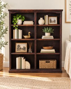Dark Wood Bookcase / Display Shelf – 48” Wide x 60” Tall