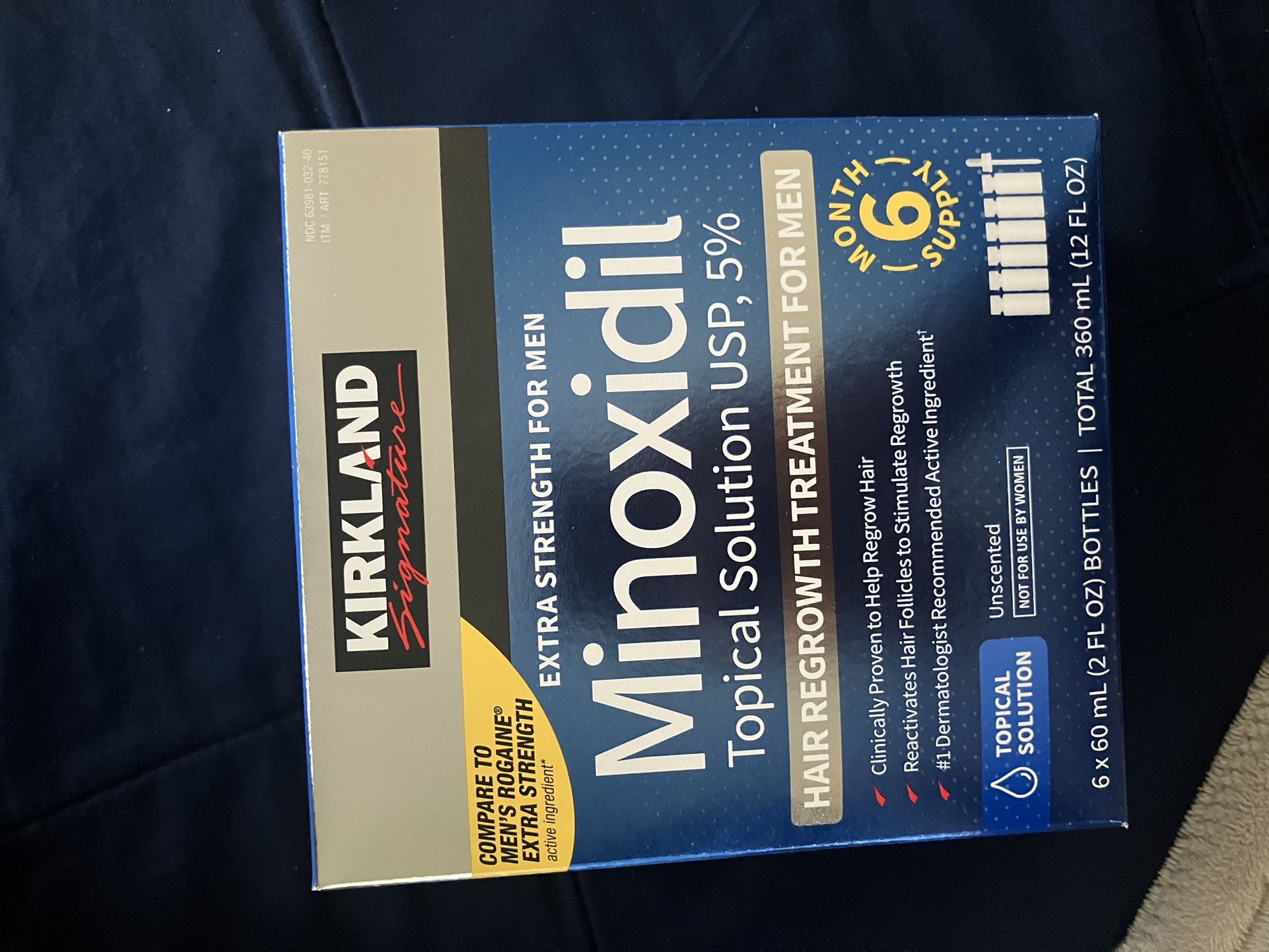 KIRKLAND Minoxidil 5% Extra Strength Men Hair Regrowth Solution 6 Month Supply