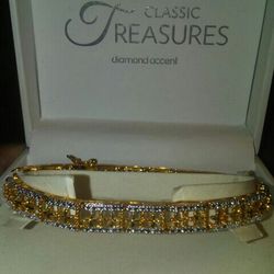 18 K Over Brass Real Stone.bracelets