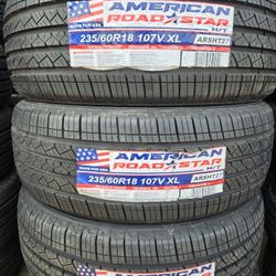 235-60-18 !!! AMERICAN ROADSTAR A/S !!! $370 LAS 4 LLANTAS MONTADAS Y BALANCEO INCLUIDO 👌 