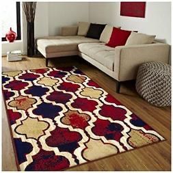 Red Blue Tan 8x10 Rug