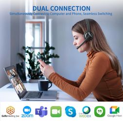 Awatrue wireless headset with mic for work