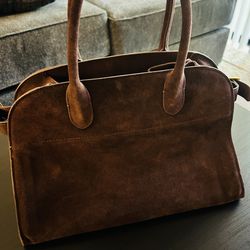 The row brown soft Margaux 17” bag