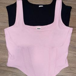 VS Pink Cropped Tank Tops