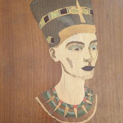 Handmade Wood Wall Plague Decoration. Nefertiti (c. 1370 – c. 1330 BC) was a queen of the 18th Dynasty of Ancient Egypt, the great royal wife of Phara