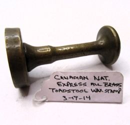 Antique Canadian National Express Brass "Toadstool" Wax Seal Stamp