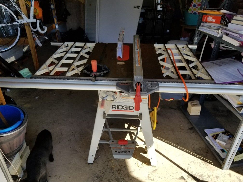 RIGID Iron Heavy Duty Table Saw w/ Caster Set and Rolling Pins.