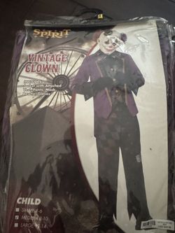 Brand New Kids Vintage Clown Costume Size 8-10