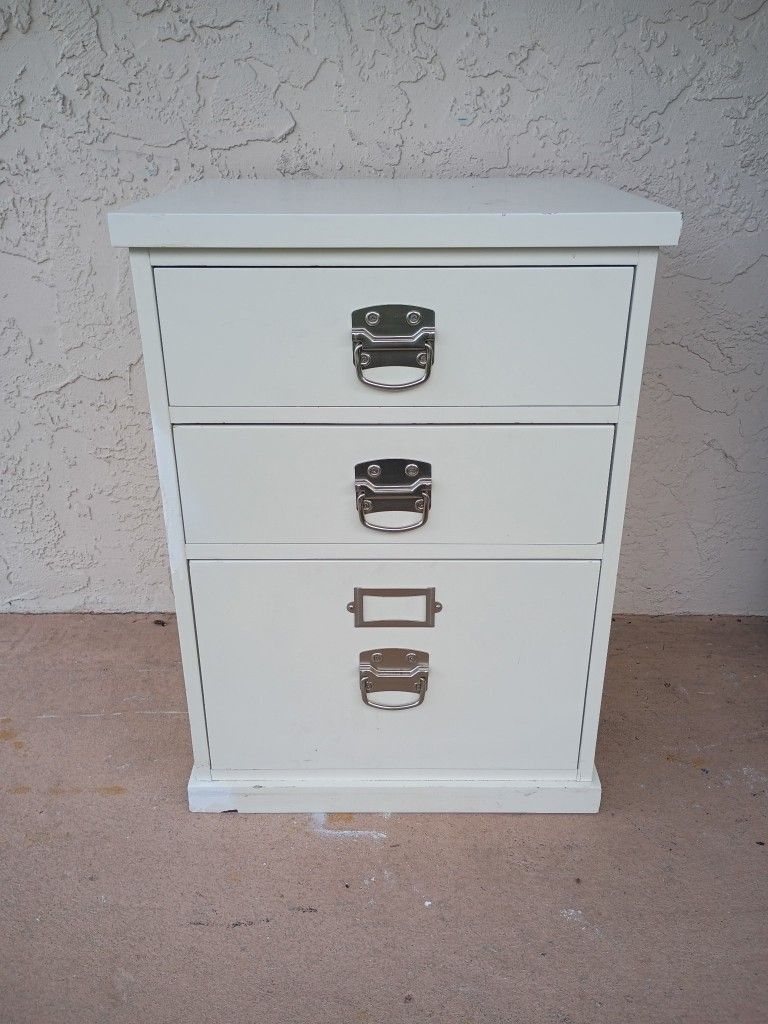 White Wood File Cabinet