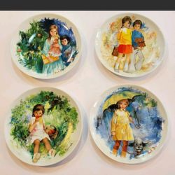 Vintage Paul Durand- France- Children Of Durand Collector Plates Set Of 4 