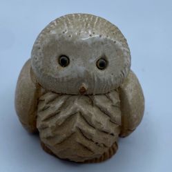 Vintage Artesania Rinconada Carved Stone Baby Owl Figurine 1.5"