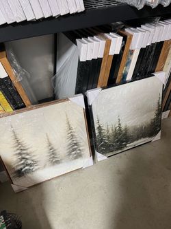 24" × 24" Framed Canvas Wall Art Modern Decor $20 Each