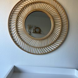 Boho rattan mirror