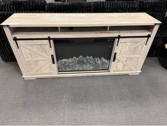 Gray TV Stand 70” with Fireplace