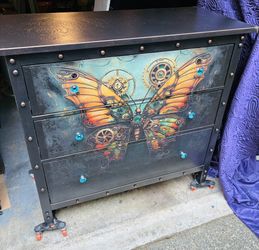 Steampunk “ butterfly IKEA three drawer Dresser