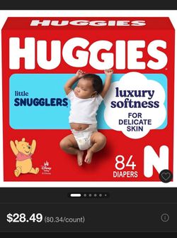 Huggies Little Snugglers Newborn Diapers 84 Count