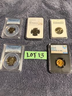 Lot of 5 Graded US Coins PCGS NGC Slabs