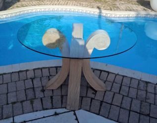 Vintage Twisted Pretzel Pencil Reed Dining Table