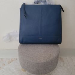 New Fossil Elina Blue Denim Leather Convertible Backpack  NWT $250 MRSP FS