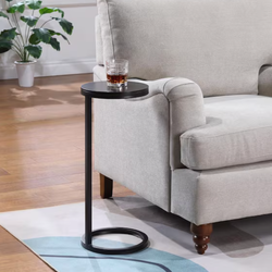 #86 10 in. Diameter Antique Bronze Round Iron End Table