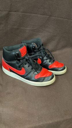 NIKE EBERNON MID BLACK/HABANERO RED-WHITE SIZE MEN'S 8