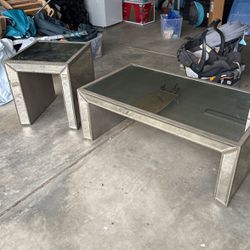 Mirrored Coffee Table And End Table 