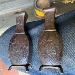 2 Small Bronze Japanese Vases