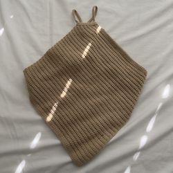 Tan Knit Halter Top Size S