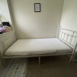 Twin Bed frame With Mattress 