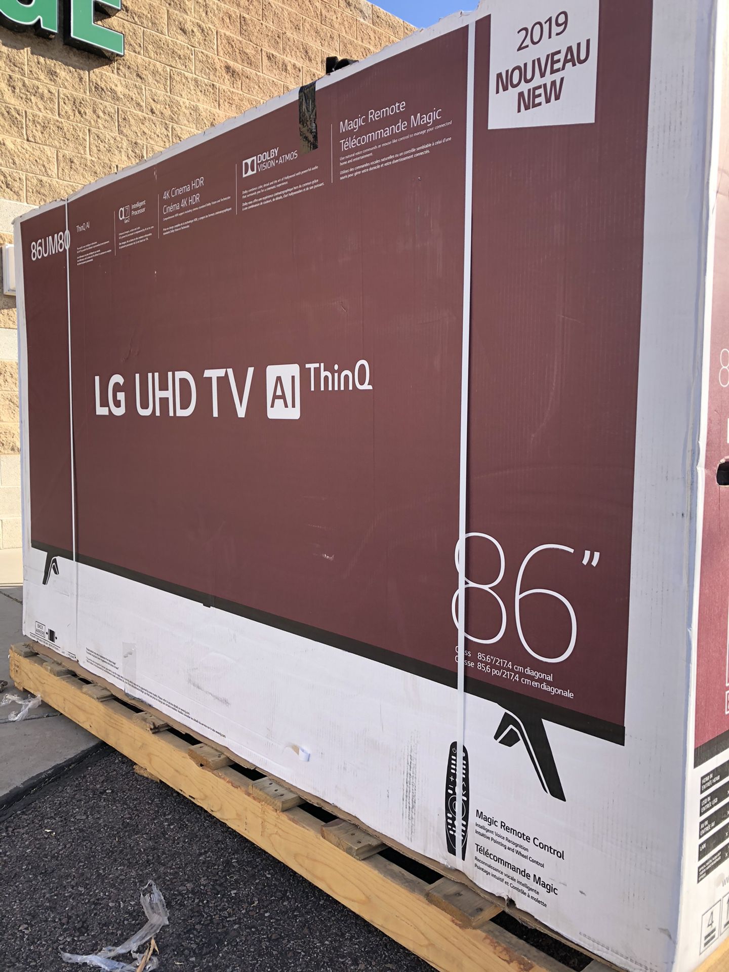 LG 86 INCH 4K THINQ 8 SERIES SMART TV! 3 month guarantee. PICKUP ONLY