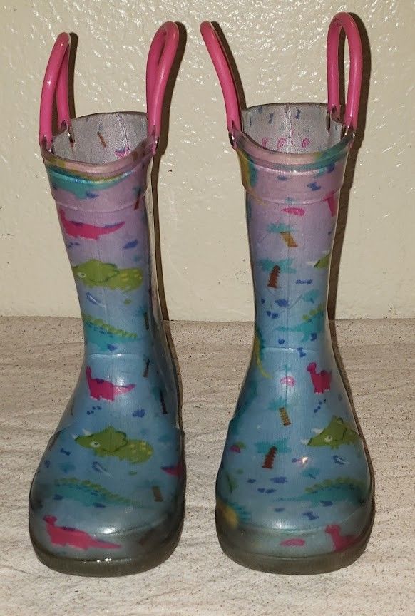 Dinosaurs Theme Girls Rain Boots (Size 8)