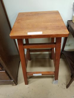 Square seat solid wood 29" tall bar stool
