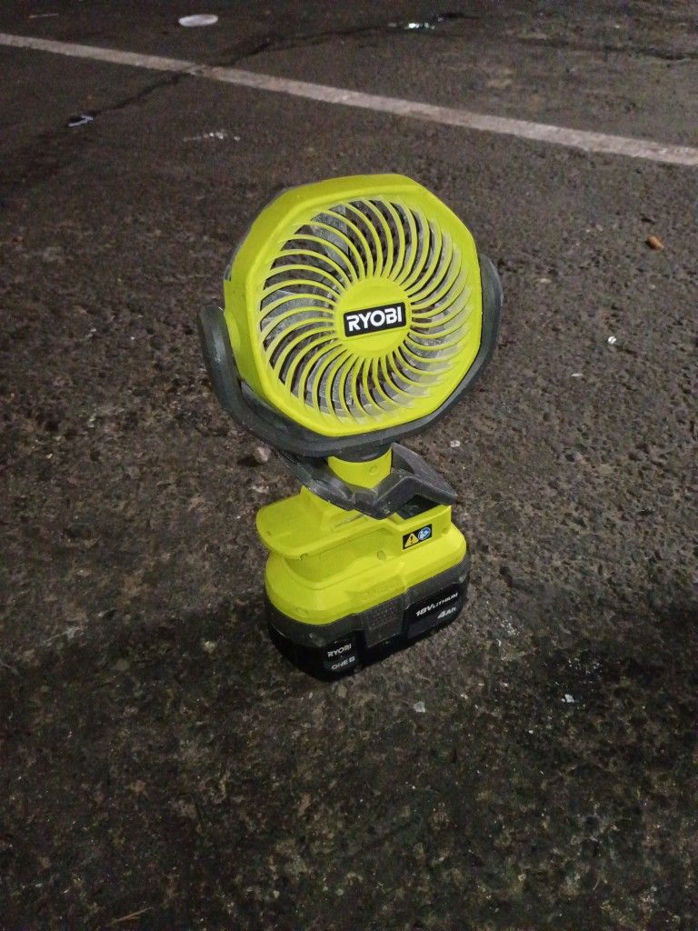 Ryobi 18v Portable Fan One + W/ 4Ah Battery