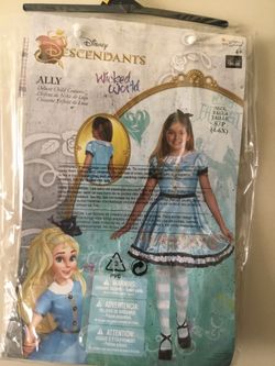 Disney Descendants Alice In Wonderland Halloween Costume Size 4-6X